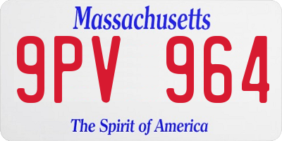 MA license plate 9PV964