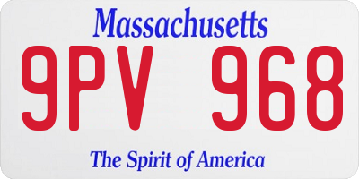 MA license plate 9PV968