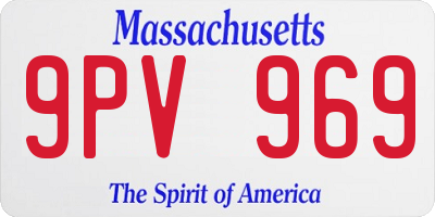 MA license plate 9PV969