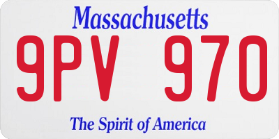 MA license plate 9PV970