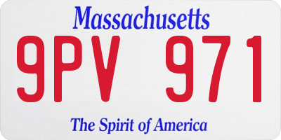MA license plate 9PV971