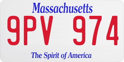 MA license plate 9PV974