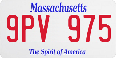 MA license plate 9PV975