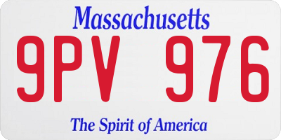 MA license plate 9PV976