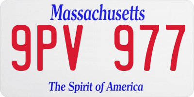 MA license plate 9PV977
