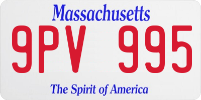 MA license plate 9PV995