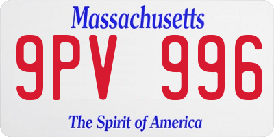 MA license plate 9PV996