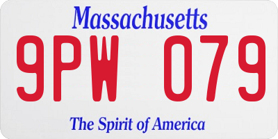 MA license plate 9PW079