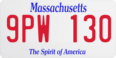MA license plate 9PW130