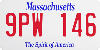 MA license plate 9PW146