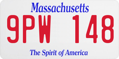 MA license plate 9PW148