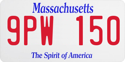 MA license plate 9PW150