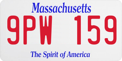 MA license plate 9PW159