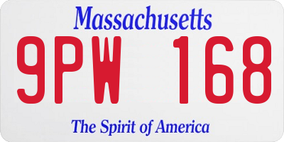 MA license plate 9PW168