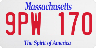 MA license plate 9PW170