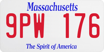 MA license plate 9PW176