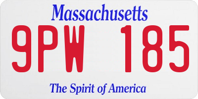 MA license plate 9PW185