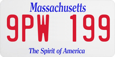 MA license plate 9PW199