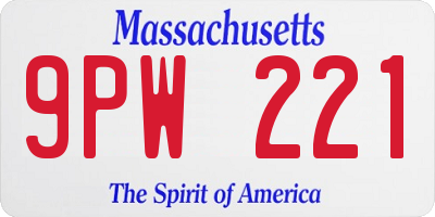 MA license plate 9PW221