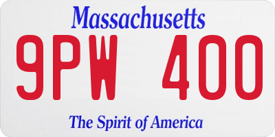 MA license plate 9PW400