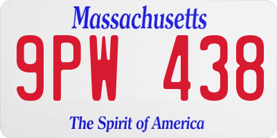 MA license plate 9PW438