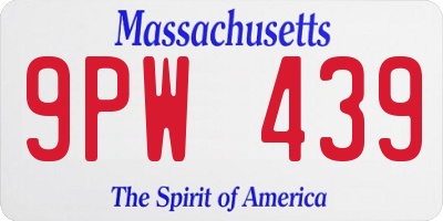 MA license plate 9PW439