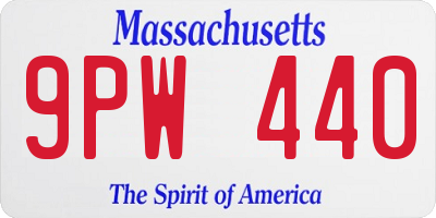 MA license plate 9PW440