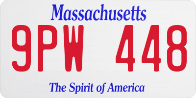 MA license plate 9PW448
