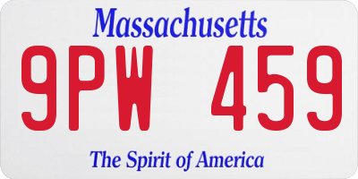 MA license plate 9PW459