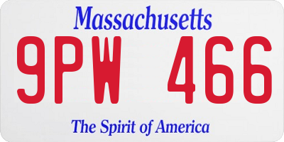 MA license plate 9PW466