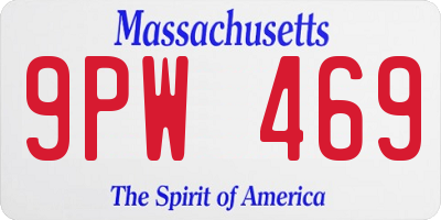 MA license plate 9PW469