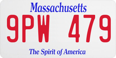 MA license plate 9PW479
