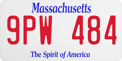 MA license plate 9PW484