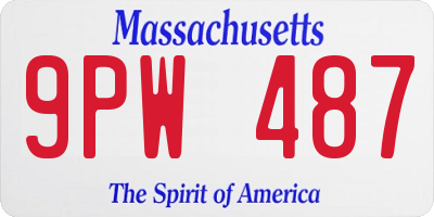 MA license plate 9PW487