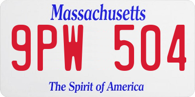 MA license plate 9PW504