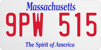 MA license plate 9PW515