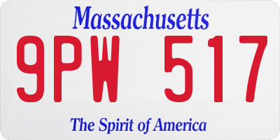 MA license plate 9PW517