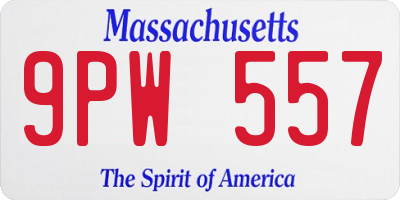 MA license plate 9PW557