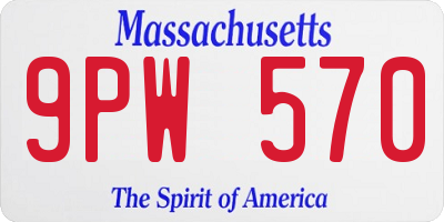 MA license plate 9PW570