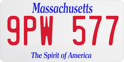 MA license plate 9PW577
