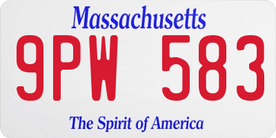 MA license plate 9PW583
