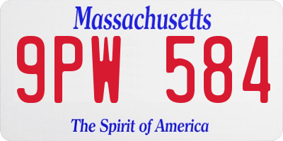 MA license plate 9PW584