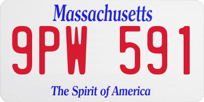 MA license plate 9PW591