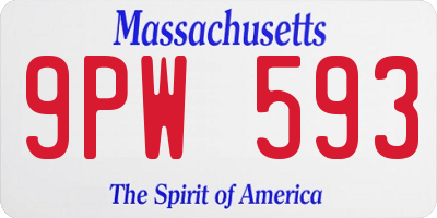 MA license plate 9PW593