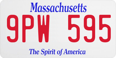 MA license plate 9PW595
