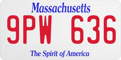 MA license plate 9PW636