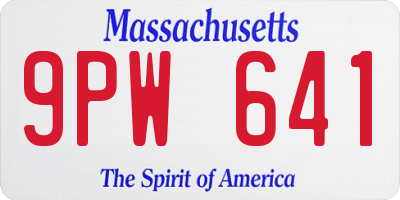 MA license plate 9PW641
