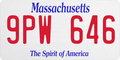 MA license plate 9PW646