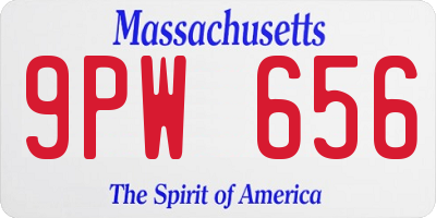MA license plate 9PW656