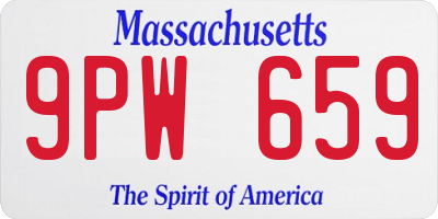 MA license plate 9PW659